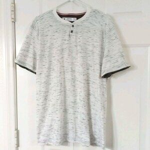 Company Eighty One Henley T-Shirt Men's XL White And Gray Short Sleeve
